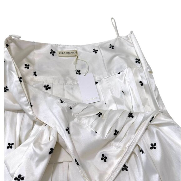 Ulla Johnson Aglae Bow-Detailed Taffeta Midi Skirt, Blanc Sz 4, NWT, $645 MSRP - Picture 13 of 16